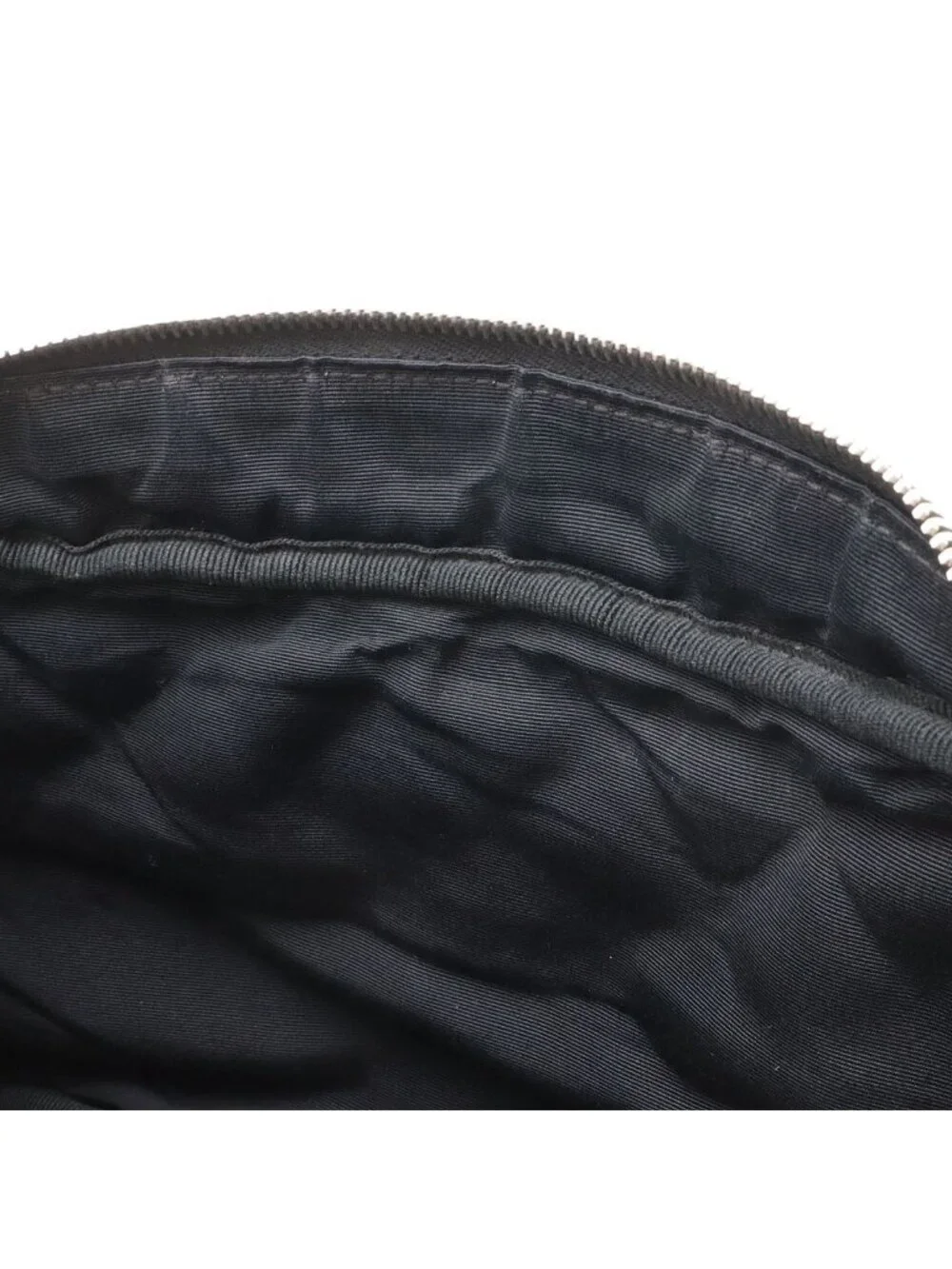 Chanel 2.55 Shoulder Bag Chain Bicolor Satin Canvas Black Ivory White Silver